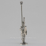 Сборная миниатюра из металла Офицер-орлоносец, стоящий, Франция 1806-1813 гг, 28 мм, Аванпост - фото