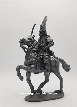 Солдатики из пластика Конный самурай в высоком головном уборе