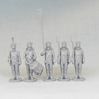 Сборная миниатюра из смолы Французская линейная пехота: командная группа фузилер, Франция, 28 мм, Аванпост
