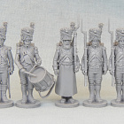 Сборная миниатюра из смолы Французская линейная пехота: командная группа гренадер, Франция, 28 мм, Аванпост