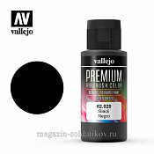 62020 Краска акрил-уретановая Vallejo Premium, черная 60 мл, Vallejo Premium