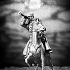 Миниатюра из олова Буденовец на коне, 54 мм, Ратник