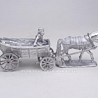 Сборные фигуры из металла Крестьяне, набор c телегой, 28 мм, Figures from Leon