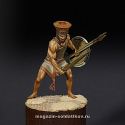 Сборная миниатюра из металла Филистимлянский тяжеловооруженный воин, XIII-XII века до н.э. 54 мм, Chronos miniatures