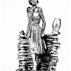 Миниатюра из олова 837 РТ Девушка у плетня