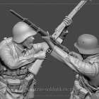 Сборная фигура из смолы Схватка красноармейца с солдатом Вермахта. 1941-42 г., 1:35, SOGA miniatures (SM 3014) (SM 3014)