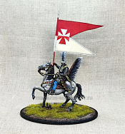 Миниатюра из олова Польский крылатый гусар XVII век., 54 мм, Студия Большой полк - фото