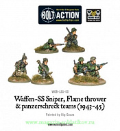 Waffen SS Огнемет, Снайпер, Панзершрек BLI Warlord. Историческая игровая миниатюра - фото
