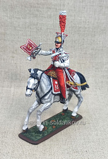 Миниатюра из олова Трубач гвардейских польских улан 1814 г., 54 мм, Студия Большой полк - фото