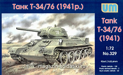 Сборная модель из пластика Советский танк T-34-76, 1941г. UM (1/72)