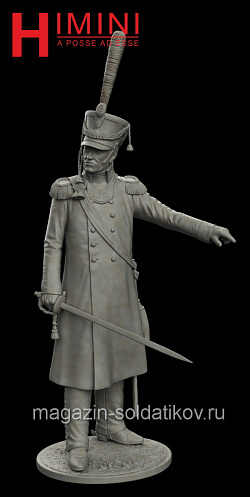 Сборная миниатюра из смолы  Штаб-офицер, гренадерских полков. Россия 1812 год, 54 мм, HIMINI