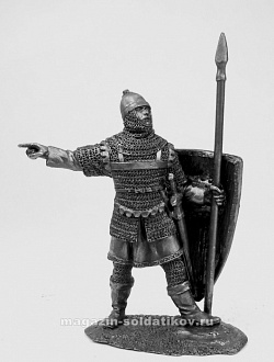 Миниатюра из металла Византийский воин с копьем, 54 мм, Солдатики Публия