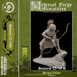 Сборная миниатюра из смолы Samurai 12-14 th, 54 mm Medieval Forge Miniatures