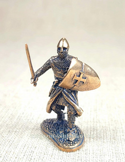 Миниатюра из бронзы 1187 204 Рыцарь тамплиер с мечом (конверсия), 40 мм, Седьмая миниатюра