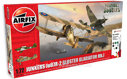 Сборная модель из пластика А Самолеты JU87R-2 Gloster Gladiator Dog Fight Double Gift Set (1:72) Airfix (50179) (50179)
