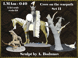 Сборная миниатюра из смолы Crow on the warpath Set II 75 мм, Legion Miniatures (LMAm-040) (LMAm-040)