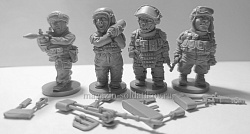 Сборные фигуры из смолы Вооруженные силы России - комплект шаржевых фигур из 4-х штук (CHM-50.16) (CHM-50.16)
