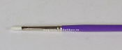 К-449-1 Кисть синтетика белая плоская №1 (фиолет. ручка)