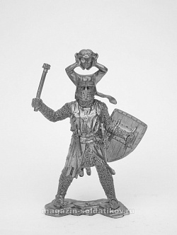 Миниатюра из олова 5348 СП Германский рыцарь, XII-XIII вв. 54 мм, Солдатики Публия