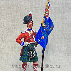 Миниатюра из олова Шотландский офицер со знаменем, 1815 г., 54 мм, Студия Большой полк (ИЛ2745.12.04.54) (ИЛ2745.12.04.54)