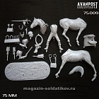 Сборная миниатюра из смолы Конный кирасир, 1630 г. 75 мм, Аванпост (75009) (75009)