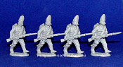 Сборные фигуры из смолы Павловские фузелеры в атаке 1812 г. (набор из 4 шт, смола), 28 мм STP-miniatures - фото