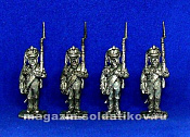 Сборные фигуры из металла Русские мушкетеры 1812 г. (на плечо), набор из 4 шт, смола 28 мм STP-miniatures - фото
