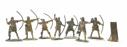 Солдатики из металла Английские лучники (наб. 8 шт,) 40 мм, Бронзовая коллекция