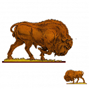 Волшебная фанера Зубры,телята, Зубр 2, Воины и битвы - фото