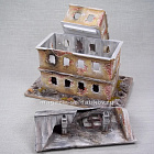 Масштабная модель в сборе и окраске Разрушенный дом, Сталинград 1:56, Средневековый город