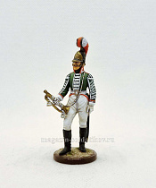 Миниатюра из олова Штаб-трубач Московского драгунского полка, 1803-06, 54 мм, Студия Большой полк - фото