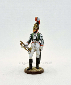 Миниатюра из олова Штаб-трубач Московского драгунского полка, 1803-06, 54 мм, Студия Большой полк
