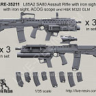 Аксессуары из смолы Английская штурмовая винтовка L85A2 SA80, 1:35, Live Resin