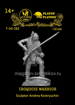 Сборная миниатюра из смолы Воин-ирокез, 54 мм, Altores Studio (F-54-283) (F-54-283)