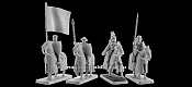 Сборная миниатюра из смолы Крестоносцы всадники 2, командный набор, 4 фигуры, 28 мм, V&V miniatures - фото