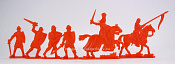 Солдатики из пластика Барон Хлодомир и его люди 54 мм ( 4+2 шт, красный цвет), Воины и битвы - фото