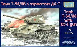 Сборная модель из пластика Советский танк T-34-85 с пушкой Д5-Т, 1944г. UM (1/72) (327) (327)