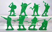 Солдатики из пластика Русская пешая дружина, 54 мм (8 шт, зеленый), Воины и битвы - фото