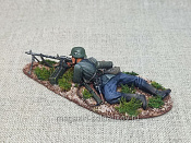 Миниатюра из олова Немецкий пулеметчик, 54 мм, Студия Большой полк - фото