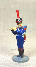 №37 - Флейтист егерской роты полка легкой пехоты в парадной форме, 1815 г. - фото