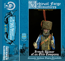 Бюст из смолы French hussar of an elite company, 1:10 Medieval Forge Miniatures