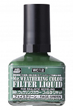 WC12  краска 40мл MR.WEATHERING COLOR WC12 FILTER LIQUID FACE GREEN