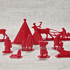Биармия. Мирные жители (12 шт, красный, пластик), 54 мм, Воины и битвы
