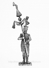Миниатюра из олова 730 РТ Музыкант-бунчуконосец 7-го африканского полка неаполитанской лин. пехоты 1811 , 54 мм, Ратник - фото