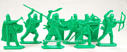 Солдатики из пластика Персы, 54 мм (8 шт, цвет-зеленый, пластик, б/к), Воины и битвы