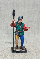 Средневековый артиллерист с банником, 54 мм, Студия Большой полк - фото