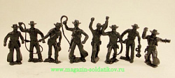 Фигурка из пластика Ковбои, набор 8 шт., 1:32, АРК моделc