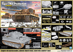 Сборная модель из пластика Д Танк Tiger I MID s.PzAbt,506 (1/35) Dragon