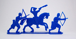 Солдатики из пластика Вильгельм Завоеватель, дополнительный набор (3 шт, синий) 52 мм, Солдатики ЛАД