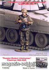 Сборная миниатюра из смолы Современный Российский пехотинец. Чечня 1994-2005. (1 ф) 1/35 Tank - фото